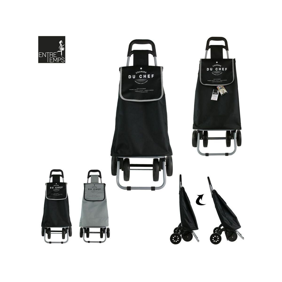 Entre temps Chariot de courses 4 roues noir