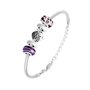 SC CRYSTAL Bracelet de charms perles violets et acier SC Crystal