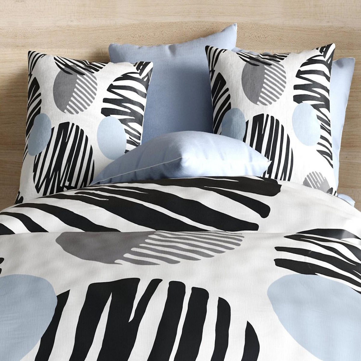 Les Ateliers du Linge Parure housse de couette 3pcs 200x200cm 100%microfibre 60gsm cerlus