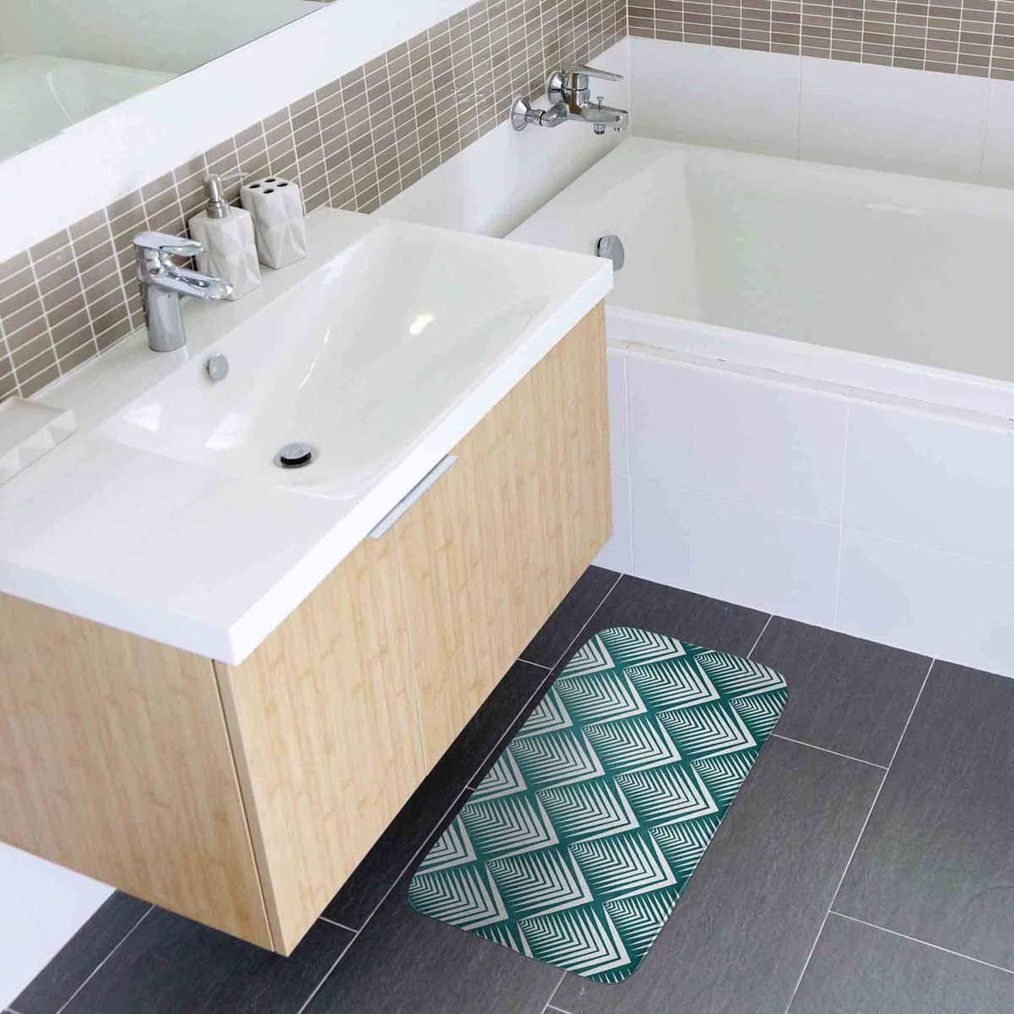 Voir la diapositive 3 : Douceur d'Intérieur Tapis de bain imprimé  blueart  45x75cm bleu