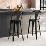 Voir la diapositive 2 : Rendez vous déco Lot de 2 chaises pour îlot central 67 cm en métal noir mat-Indus