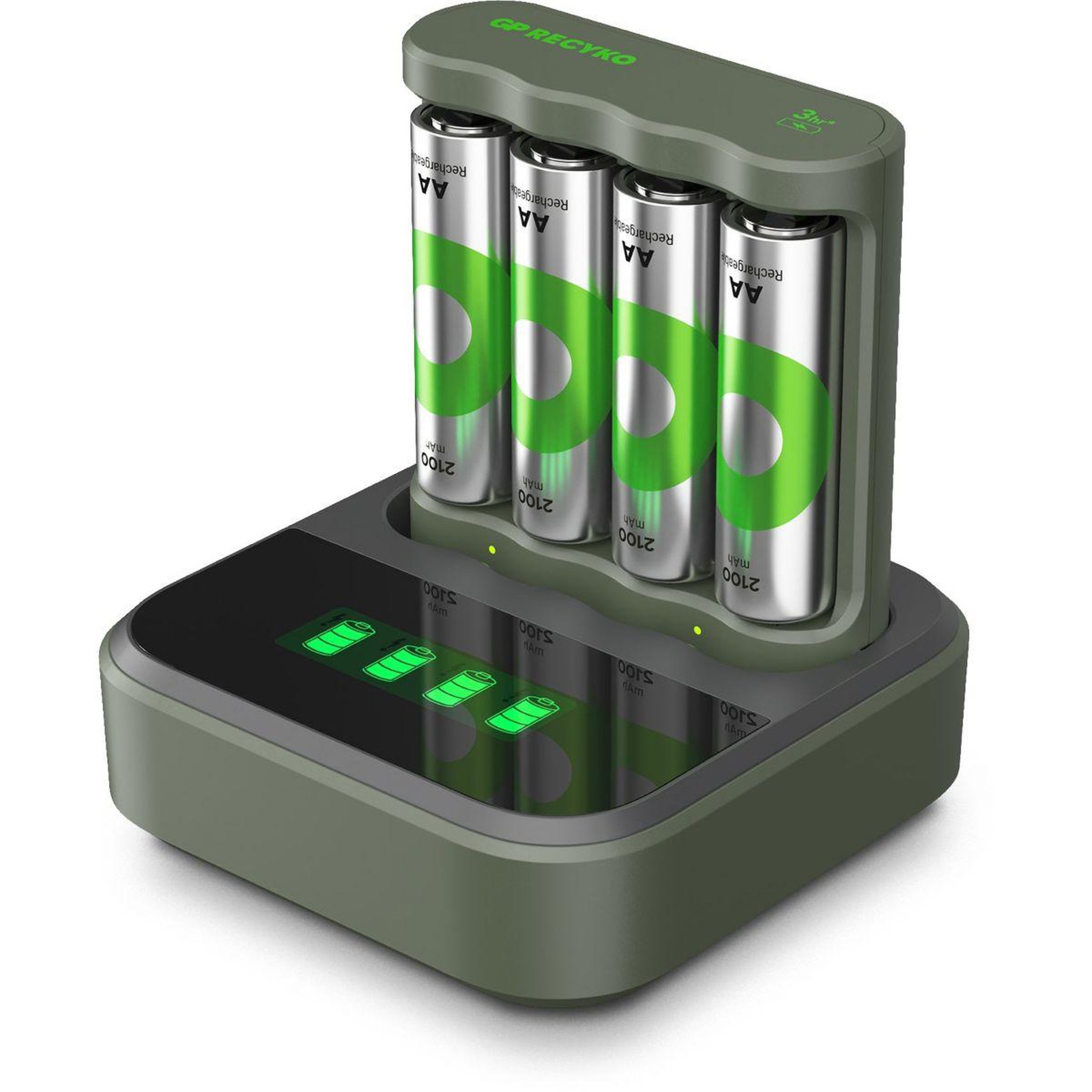 Voir la diapositive 2 : GP BATTERIES Chargeur de piles + lr06 aa x4 2100mah + station de charge
