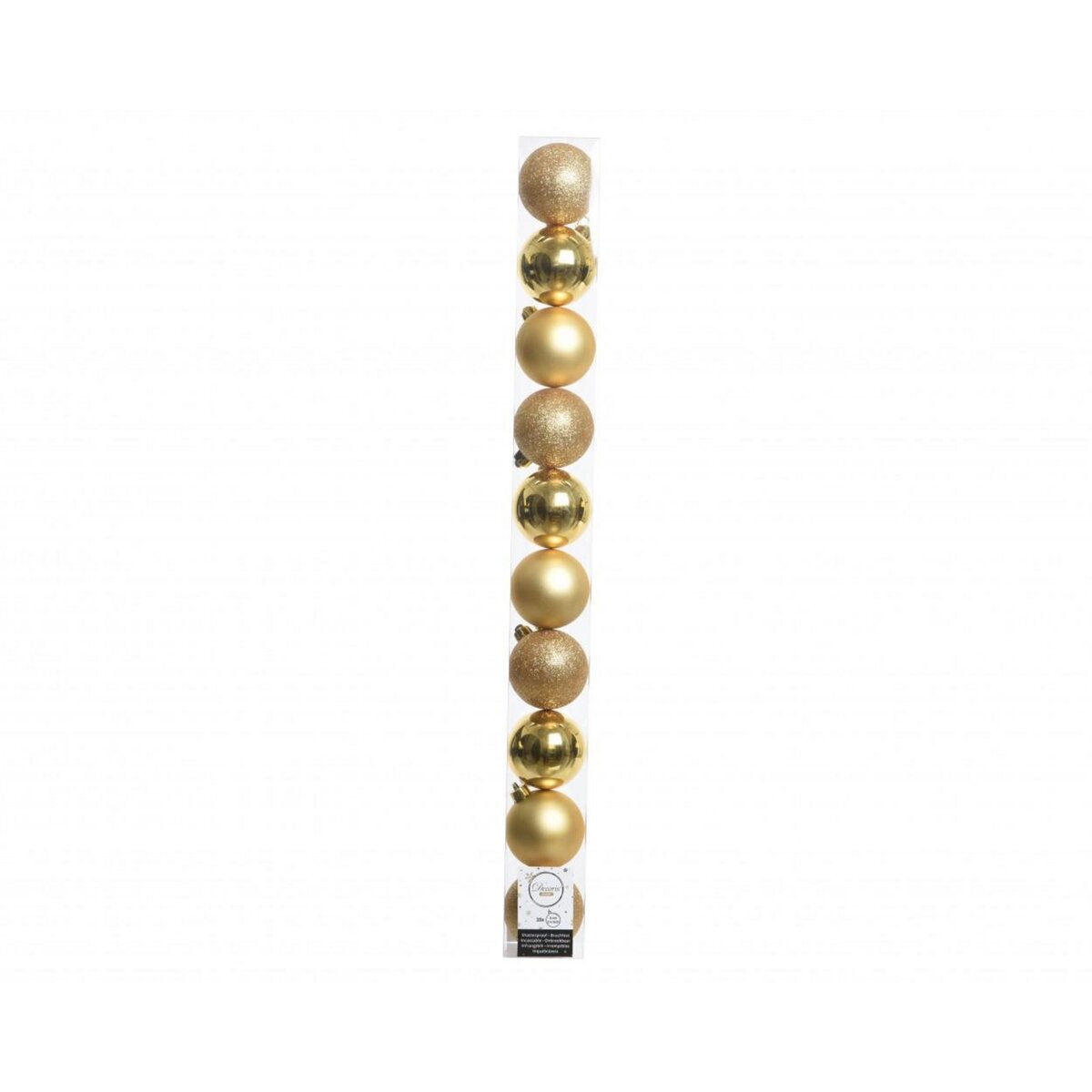 Kaemingk Tube de 10 boules pour arbre de Noël or