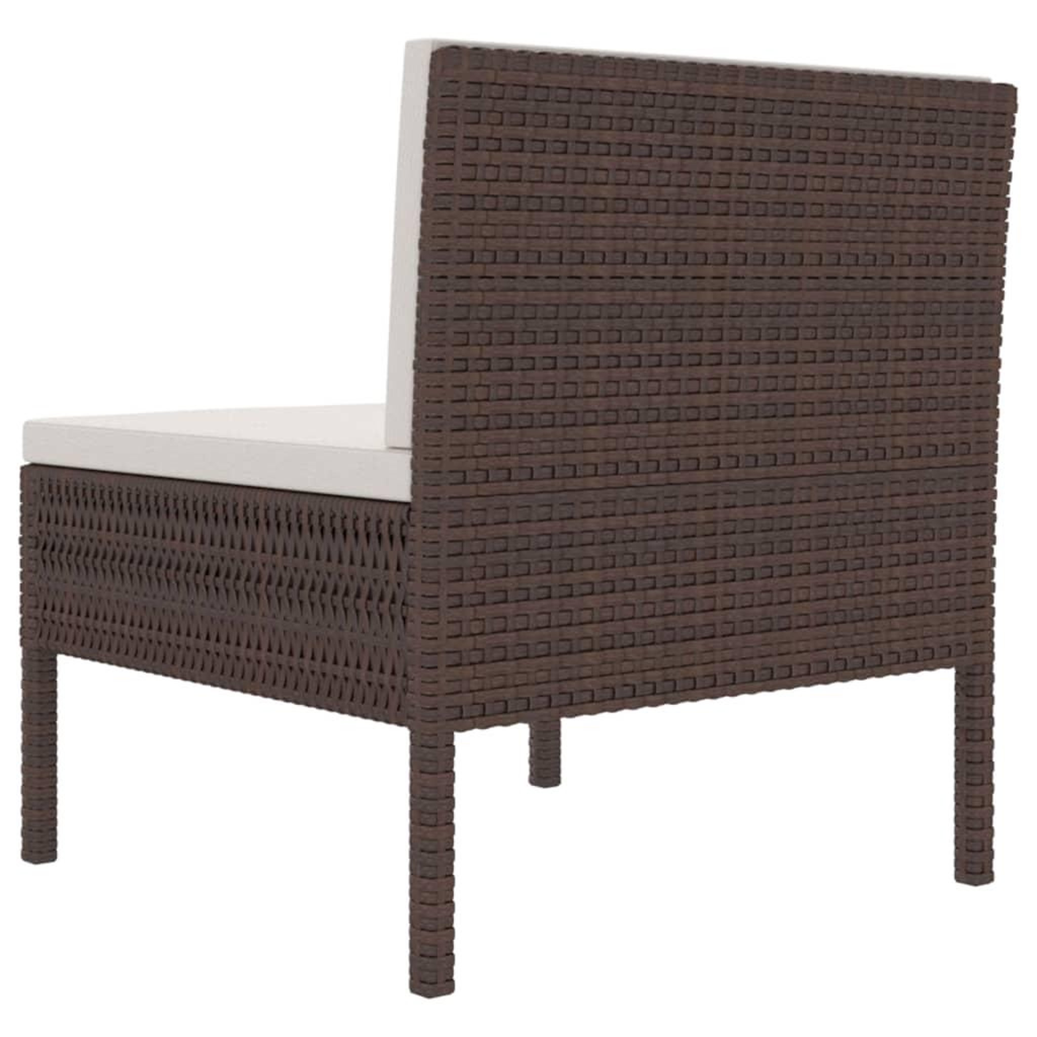 Voir la diapositive 5 : VIDAXL Chaises de jardin lot de 3 avec coussins Resine tressee Marron