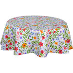 HABITABLE Nappe en toile cirée ronde motifs fleurs FLOWERS - Diam. 135 cm