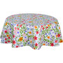 Voir la diapositive 1 : HABITABLE Nappe en toile cirée ronde motifs fleurs FLOWERS - Diam. 135 cm