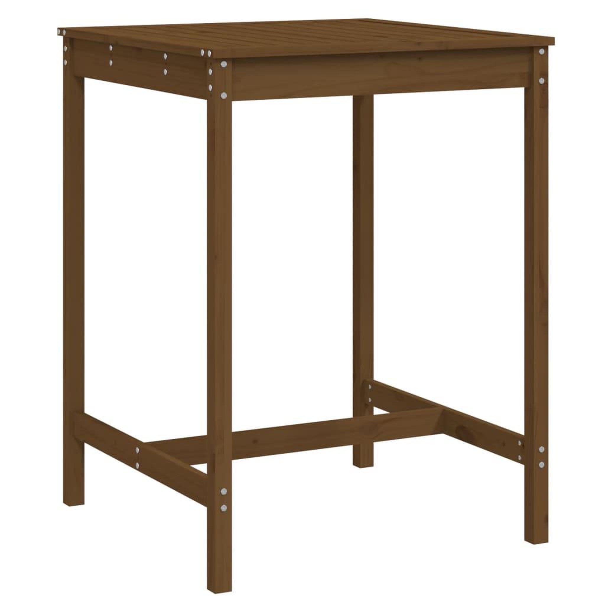 Voir la diapositive 2 : VIDAXL Table de jardin marron miel 82,5x82,5x110 cm bois massif de pin