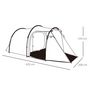 Voir la diapositive 3 : OUTSUNNY Tente de camping 2-3 personnes montage facile 3 portes fenêtres dim. 4,26L x 2,06l x 1,54H m fibre verre polyester PE vert