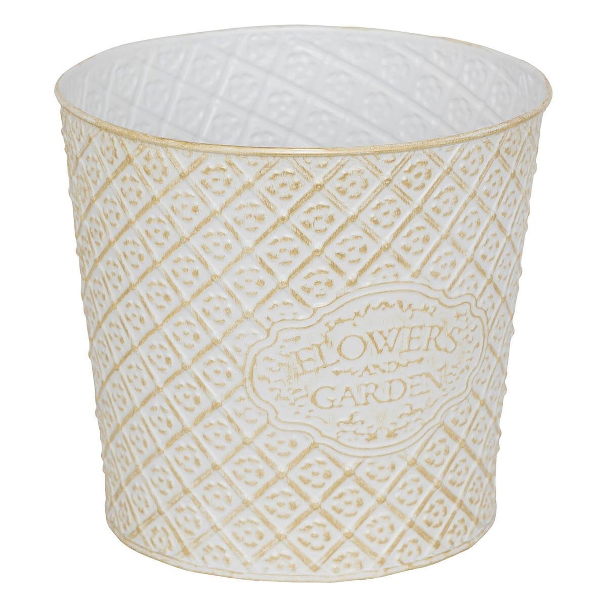 Voir la diapositive 3 : ATMOSPHERA Lot de 2 Cache-Pots en Métal  Tino  22cm Blanc