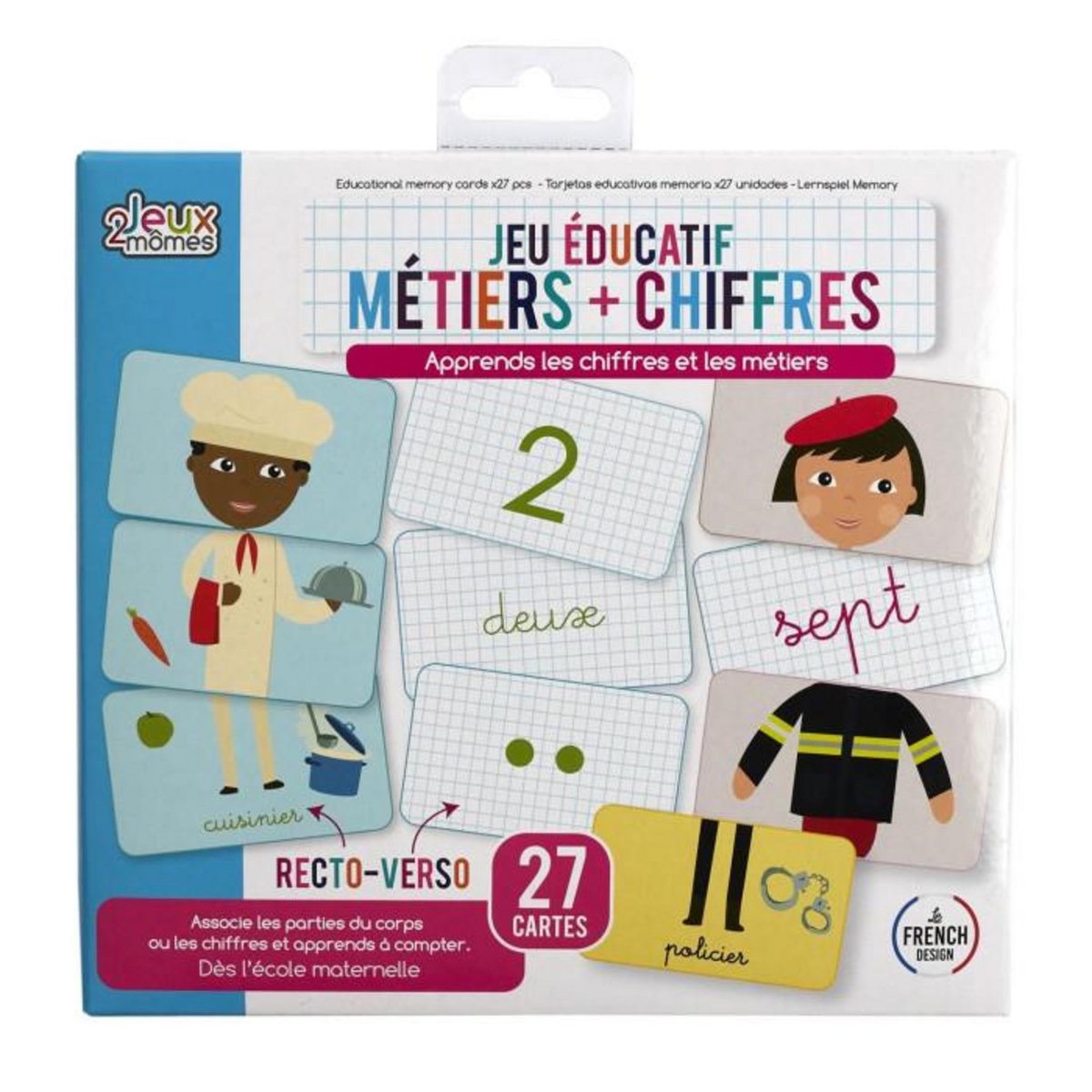 Paris Prix Jeu de 27 Cartes Educatives  Métiers  10cm Multicolore