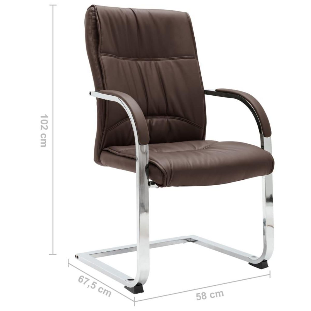 VIDAXL Chaise de bureau cantilever Marron Similicuir
