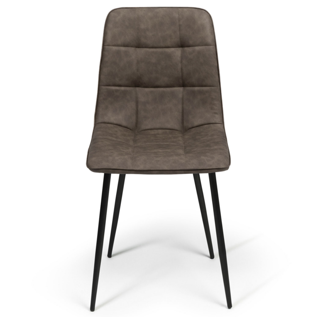 ID MARKET Lot de 6 chaises MILA en PU marron vintage pour salle à manger