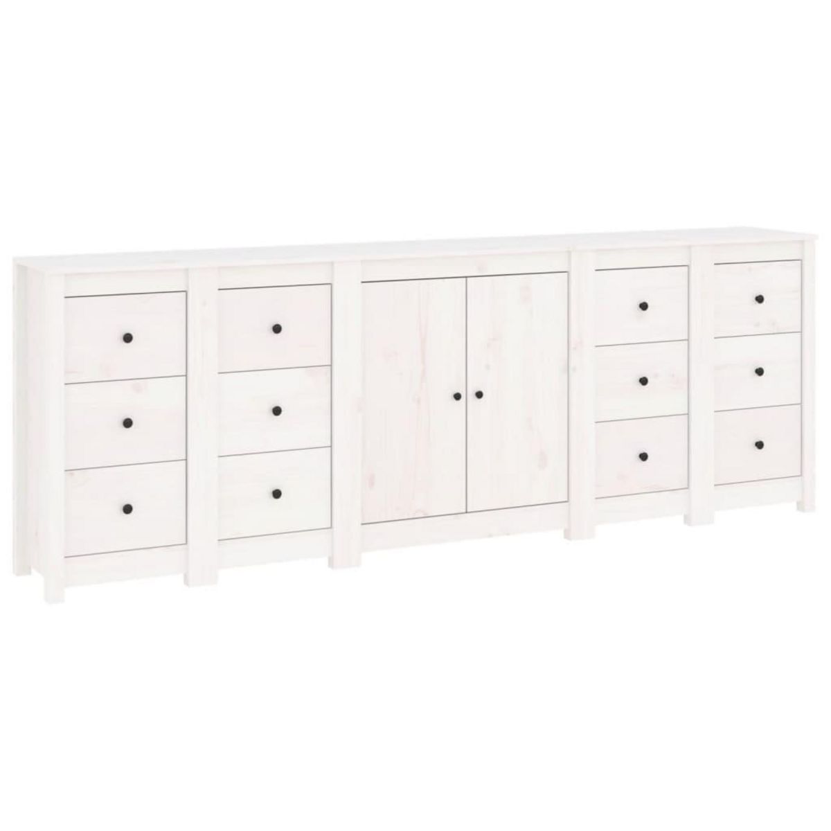 VIDAXL Buffet Blanc 230x35x80 cm Bois massif de pin