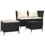 Voir la diapositive 2 : VIDAXL Salon de jardin 3 pcs avec coussins Noir Resine tressee