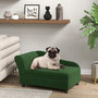 Voir la diapositive 2 : PAWHUT Canapé chien design méridienne - coffre rangement intégré - velours vert