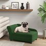 Voir la diapositive 2 : PAWHUT Canapé chien design méridienne - coffre rangement intégré - velours vert