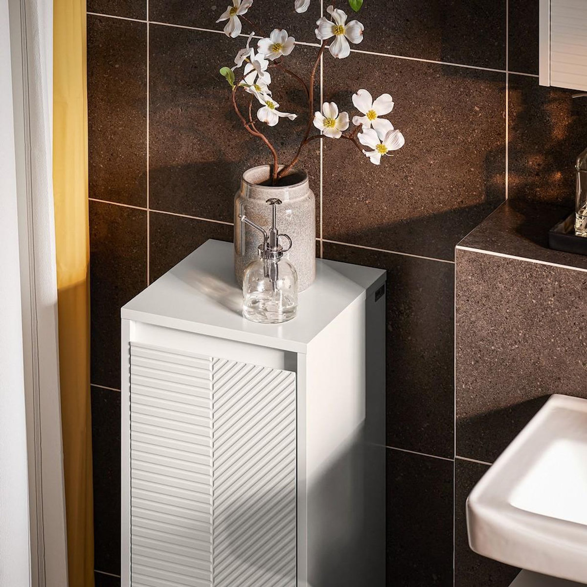 SOBUY SoBuy - Meuble De Buanderie à une porte - Blanc - 30x30x87cm - Moderne - BZR154-W