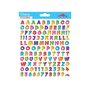  120 Autocollants - Alphabet & Chiffres - Multicolore - Holographique