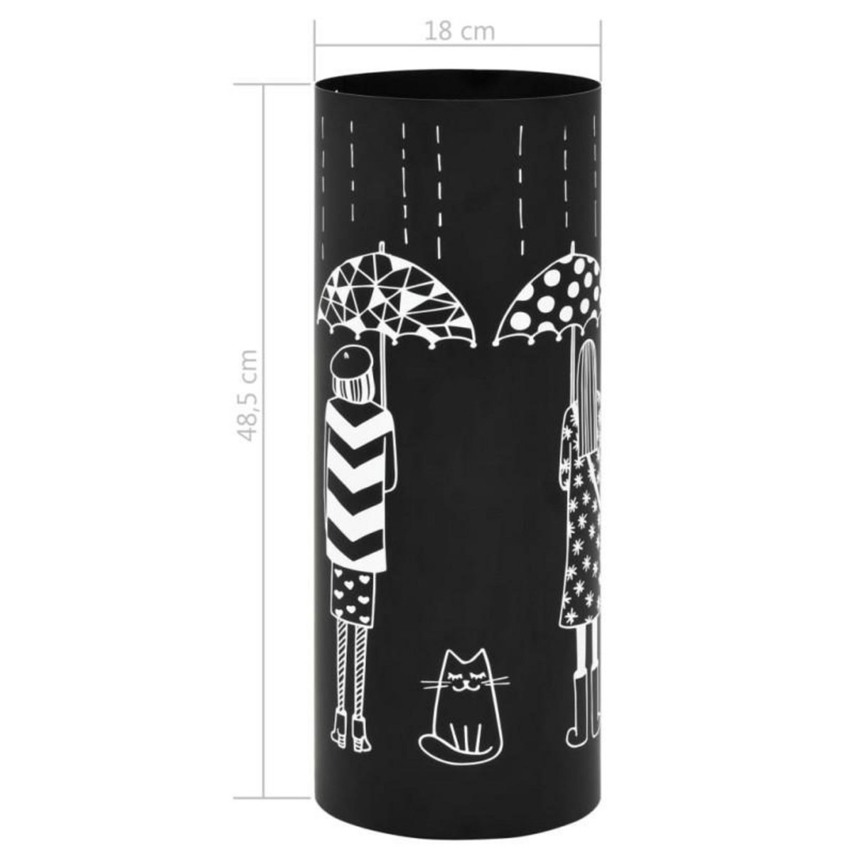 VIDAXL Porte parapluie Femmes Acier Noir
