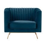 Rendez vous déco Fauteuil en velours bleu foncé-Gatsby