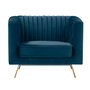 Voir la diapositive 1 : Rendez vous déco Fauteuil en velours bleu foncé-Gatsby