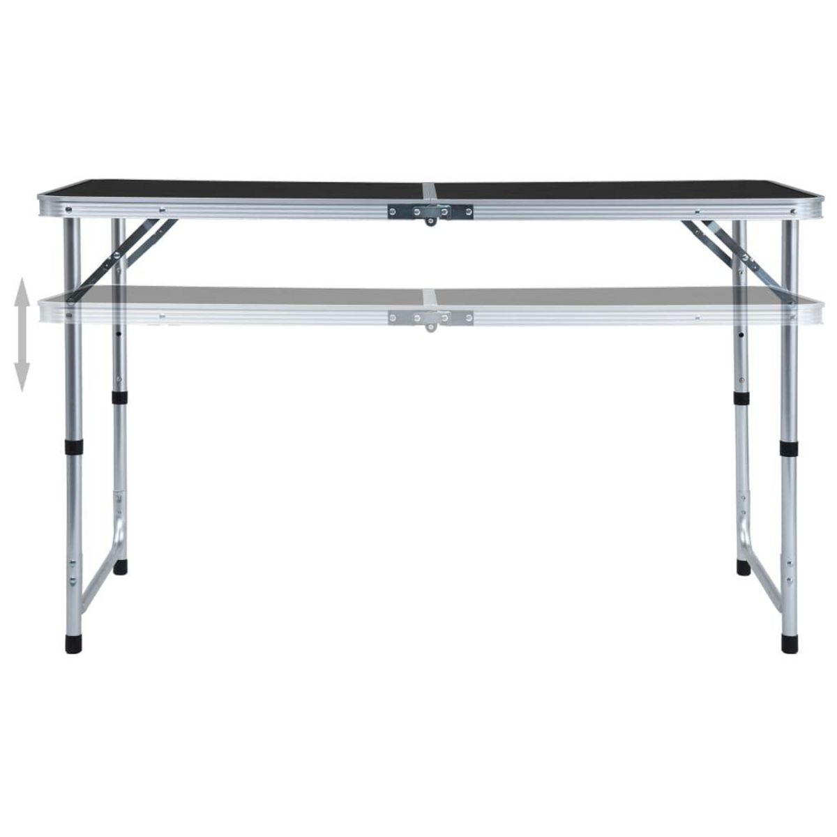 VIDAXL Table pliable de camping Gris Aluminium 120x60 cm