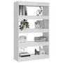 Voir la diapositive 4 : VIDAXL Bibliotheque/Separateur de piece Blanc brillant bois ingenierie