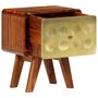 VIDAXL Table de chevet Bois de Sesham solide Imprime dore 49x40x30 cm