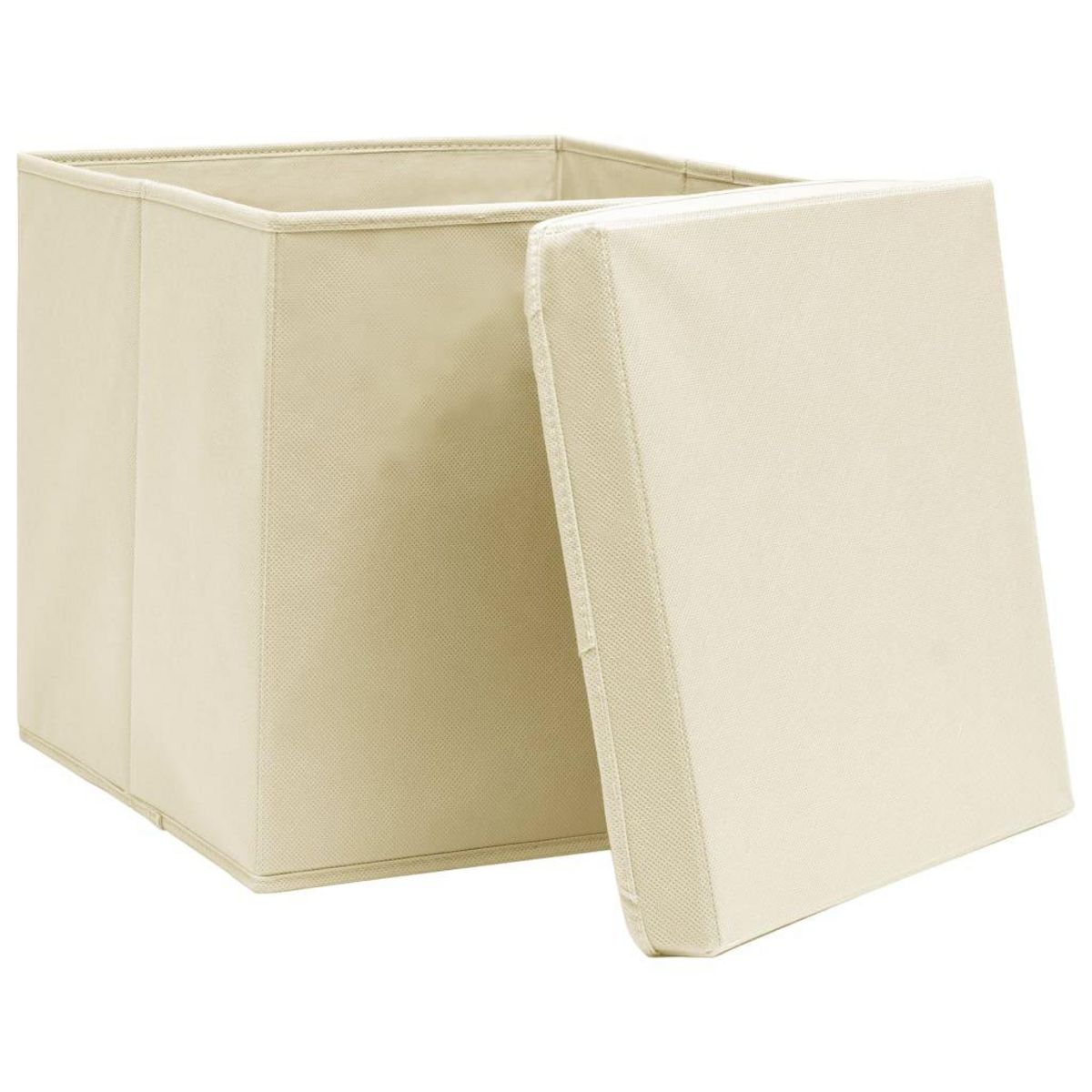 VIDAXL Boîtes de rangement avec couvercles 4 pcs 28x28x28 cm Creme