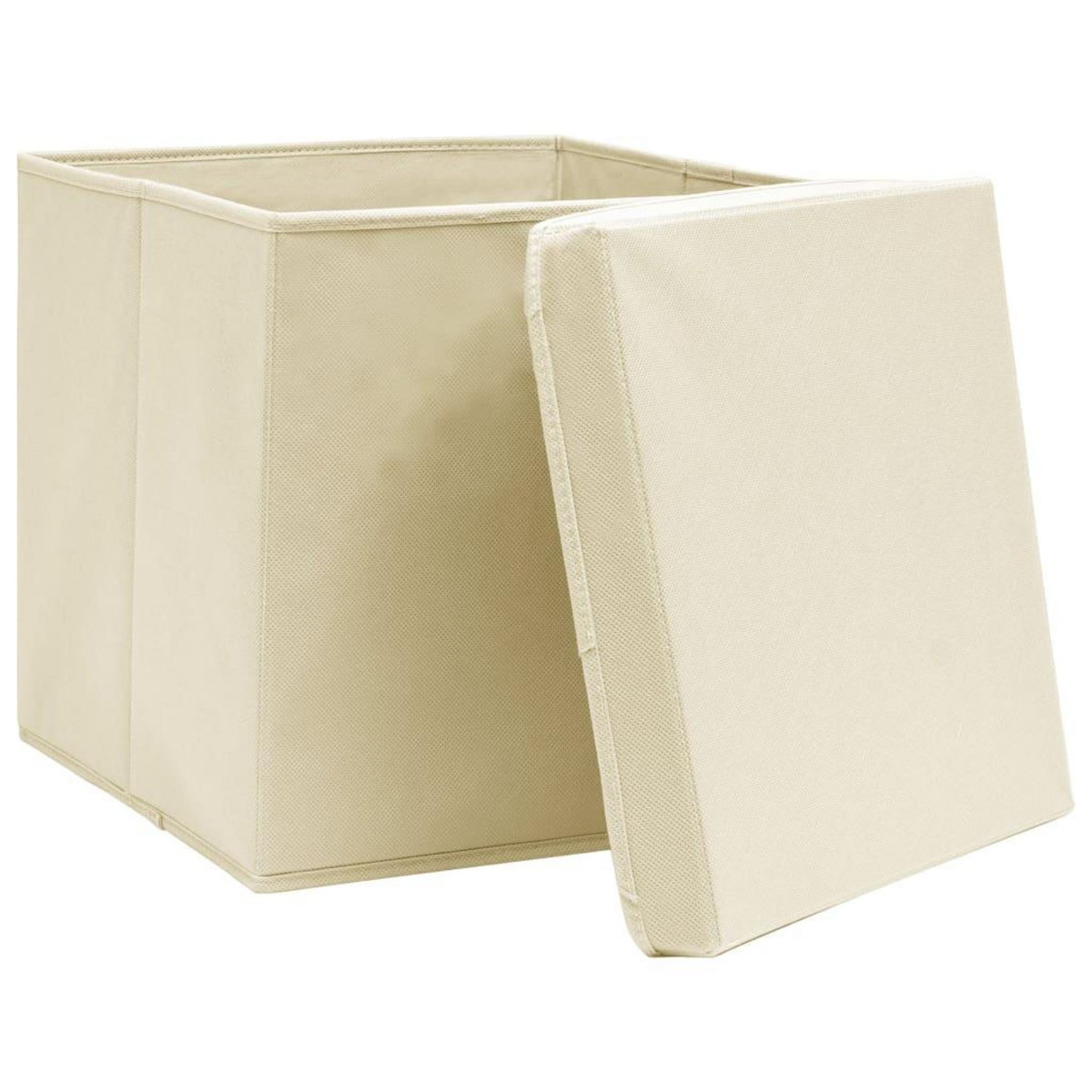 VIDAXL Boîtes de rangement avec couvercles 4 pcs 28x28x28 cm Creme