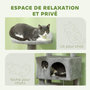 Voir la diapositive 6 : PAWHUT Arbre à chat 2 niches grattoir griffoirs plate-formes 2 niches 2 jouets pompons peluche grise
