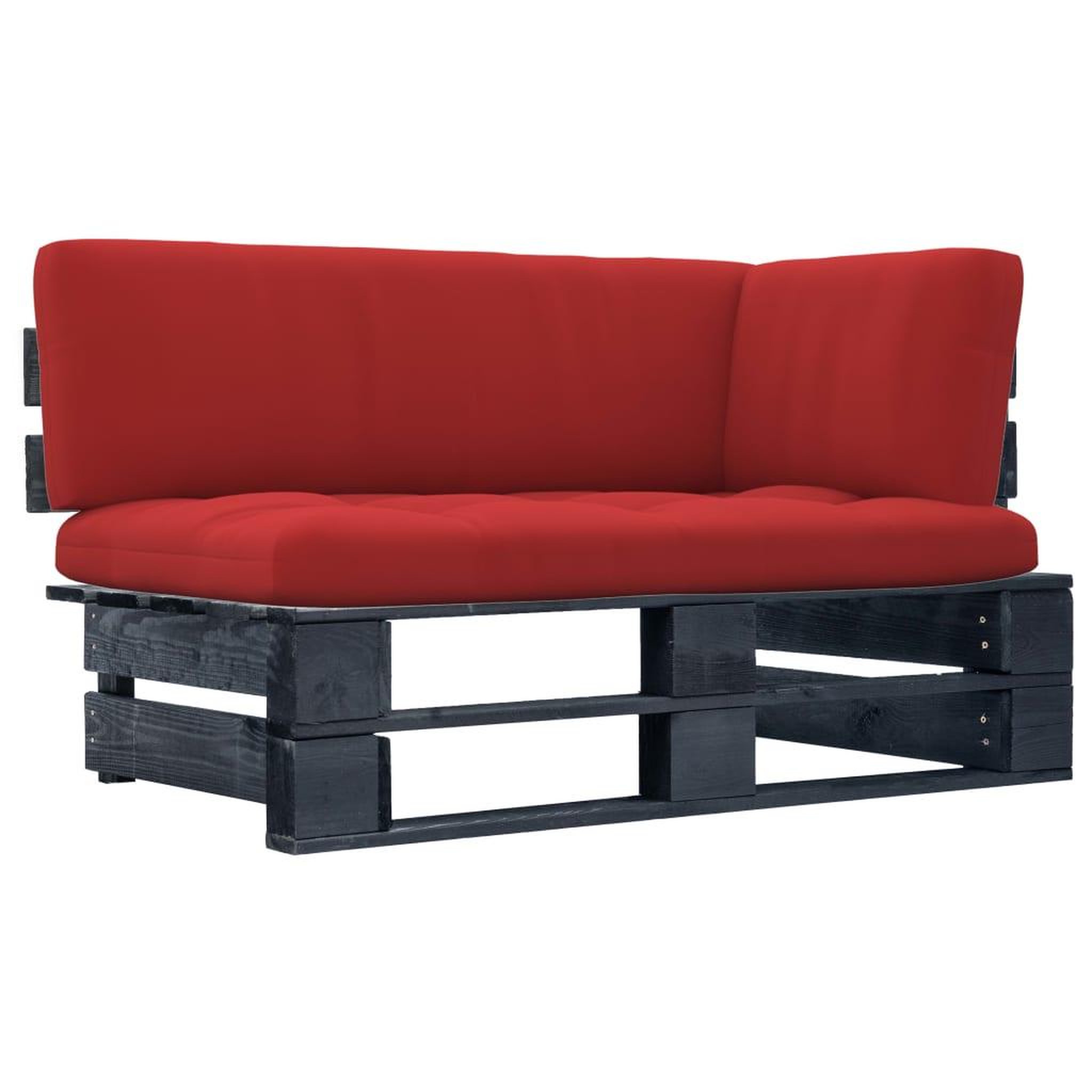 VIDAXL Canape d'angle palette de jardin noir bois de pin impregne