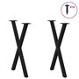 Voir la diapositive 3 : VIDAXL Pieds de table a manger forme de X 2 pcs noir 50x(72-73) cm