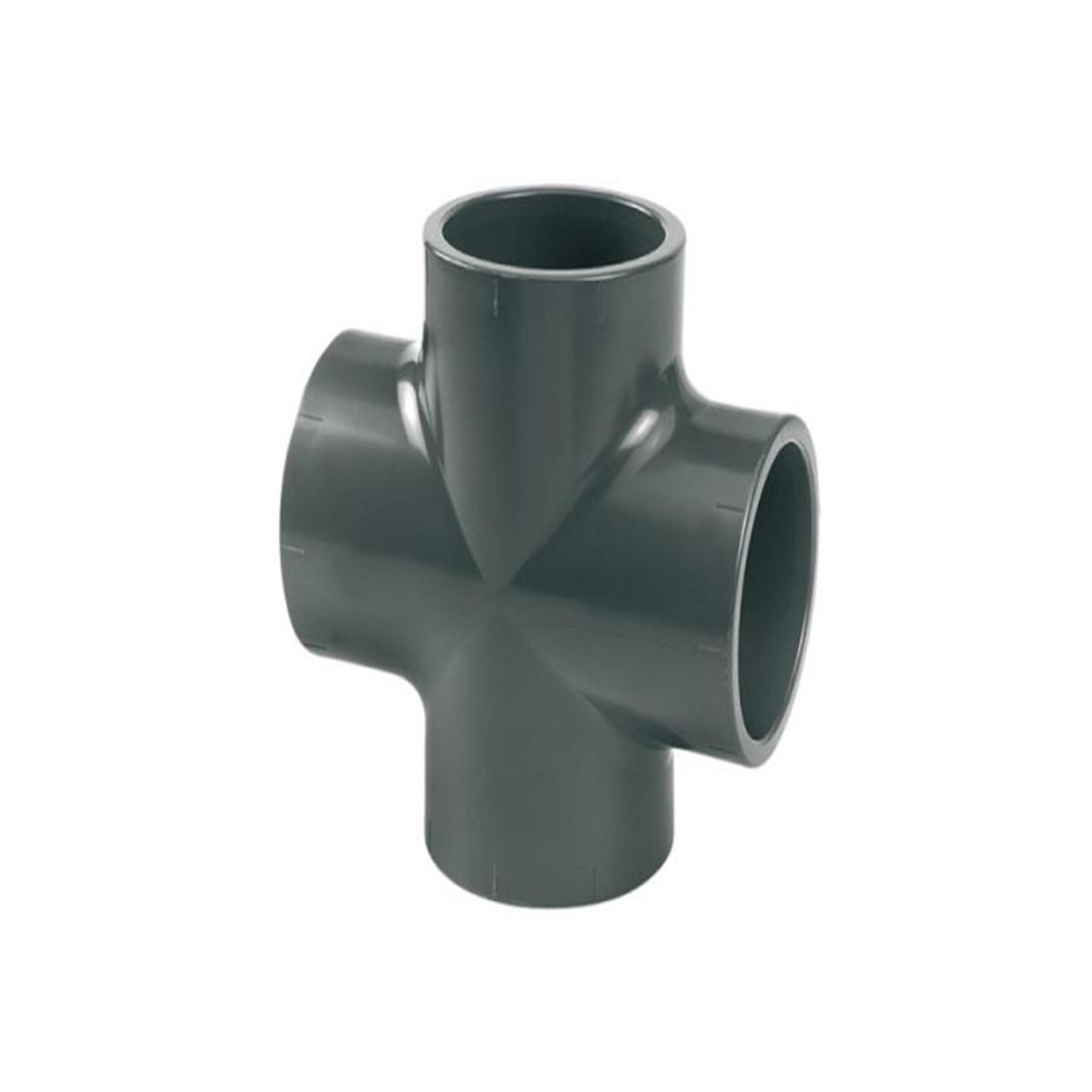 Voir la diapositive 2 : JARDIDECO Croix PVC pression 90° femelle Ø 63 mm - Fitt