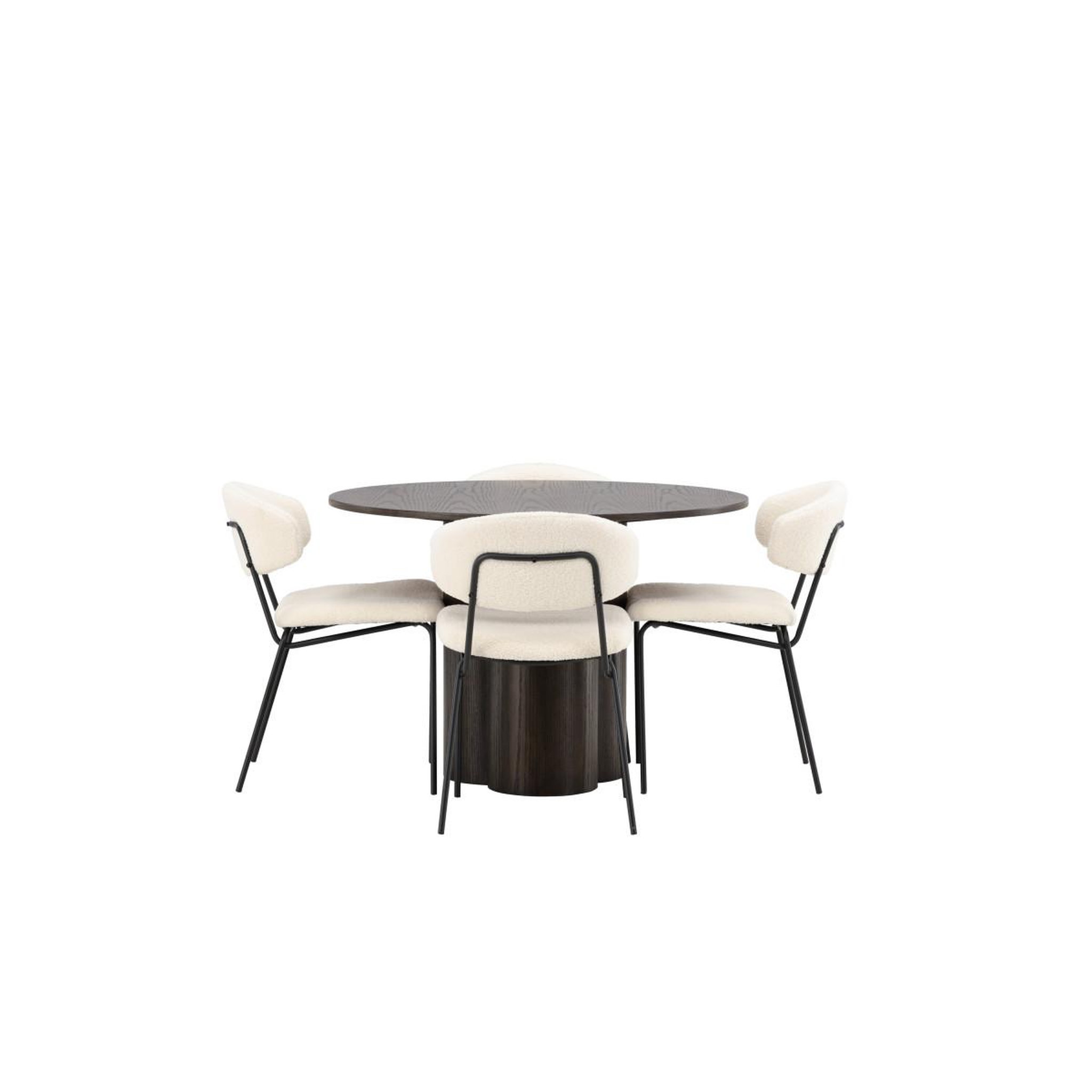 Voir la diapositive 2 : Paris Prix Ensemble table à manger & 4 chaises  olivia & chico  110cm moka & blanc