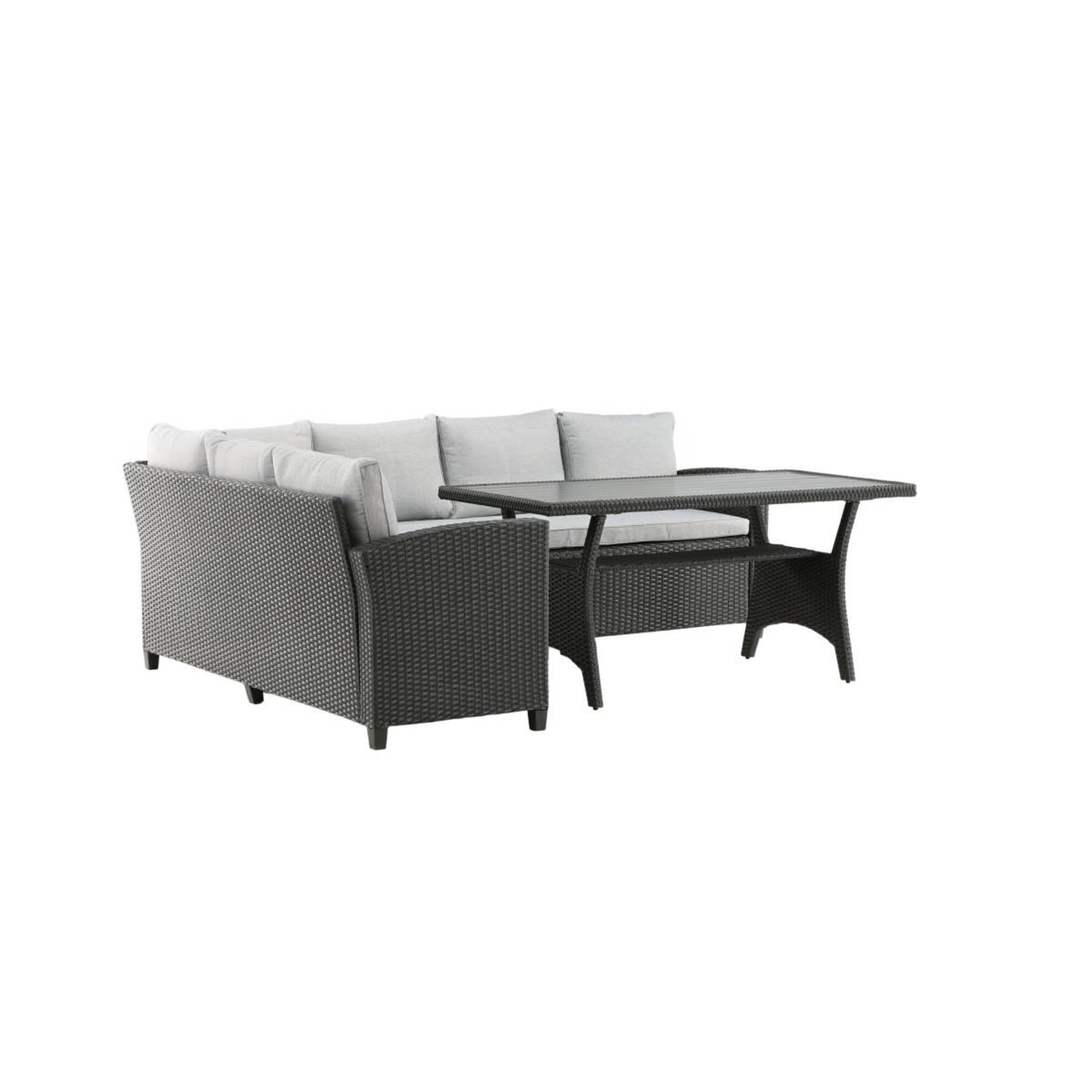 Voir la diapositive 4 : Paris Prix Salon repas d'angle de jardin 6 places  brentwood  230cm noir
