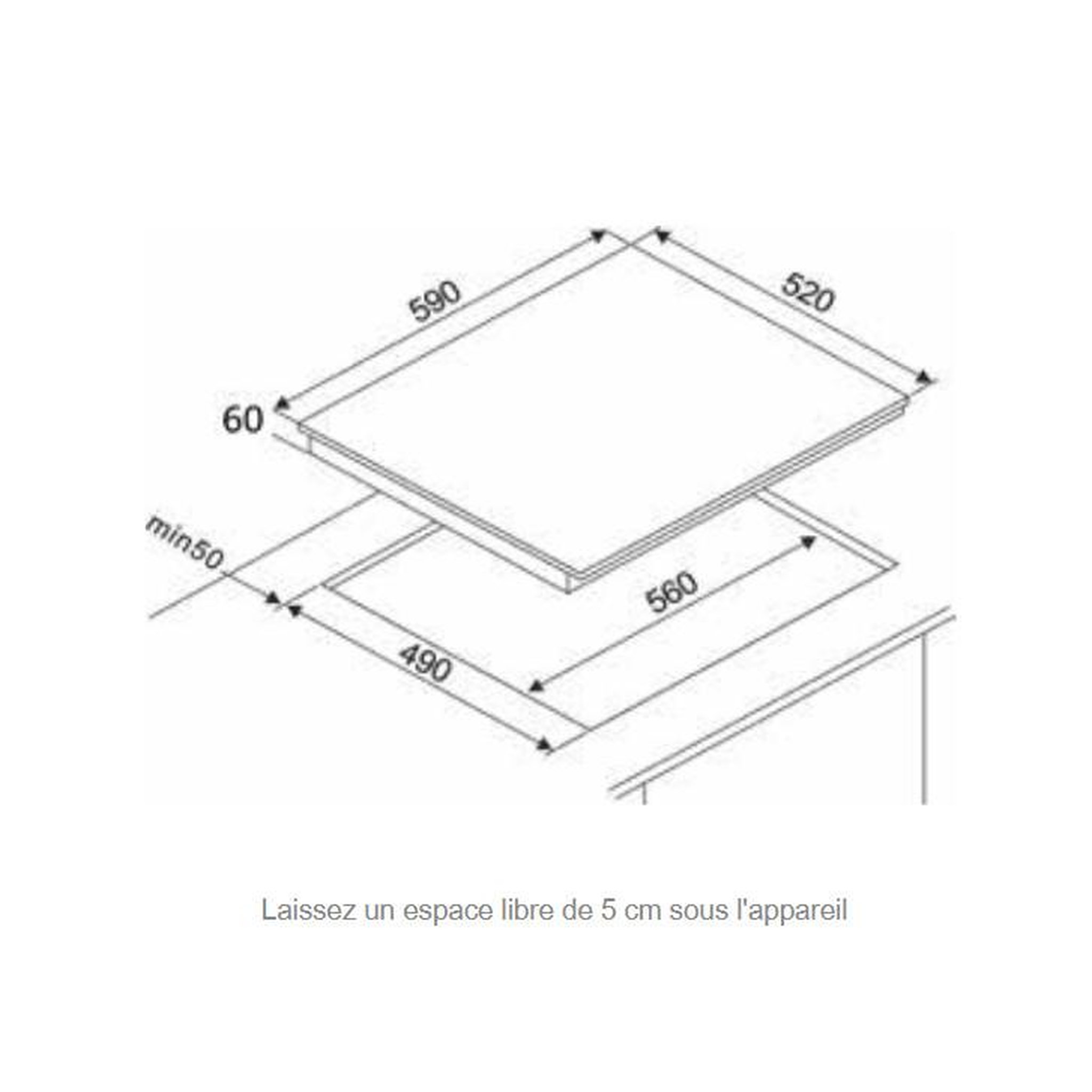 Voir la diapositive 2 : Fagor Table de cuisson à induction 60cm 3 feux 6600w noir - fai3537