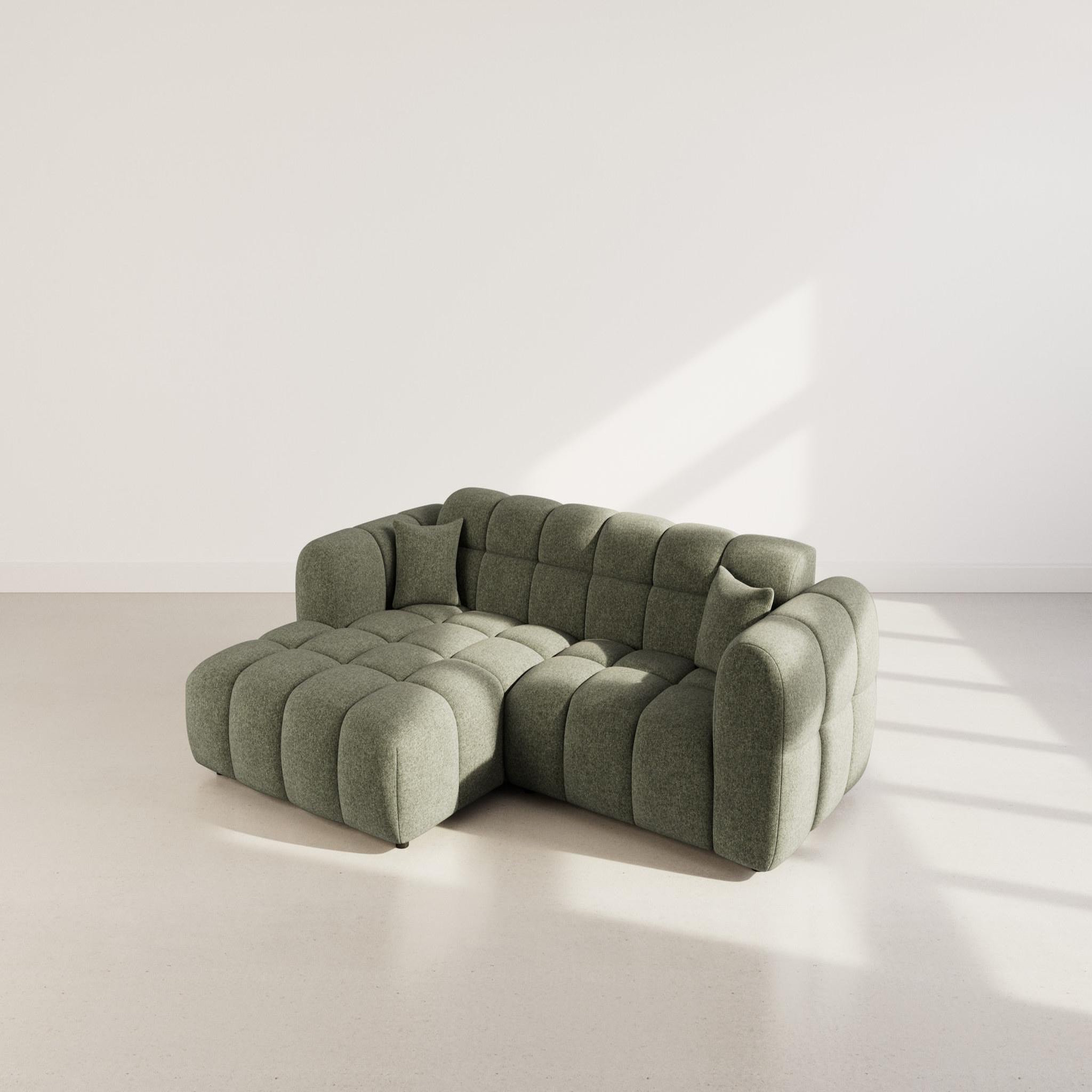 Voir la diapositive 3 : BEST MOBILIER Mini ray - canapé d'angle gauche 4 places en tissu texturé