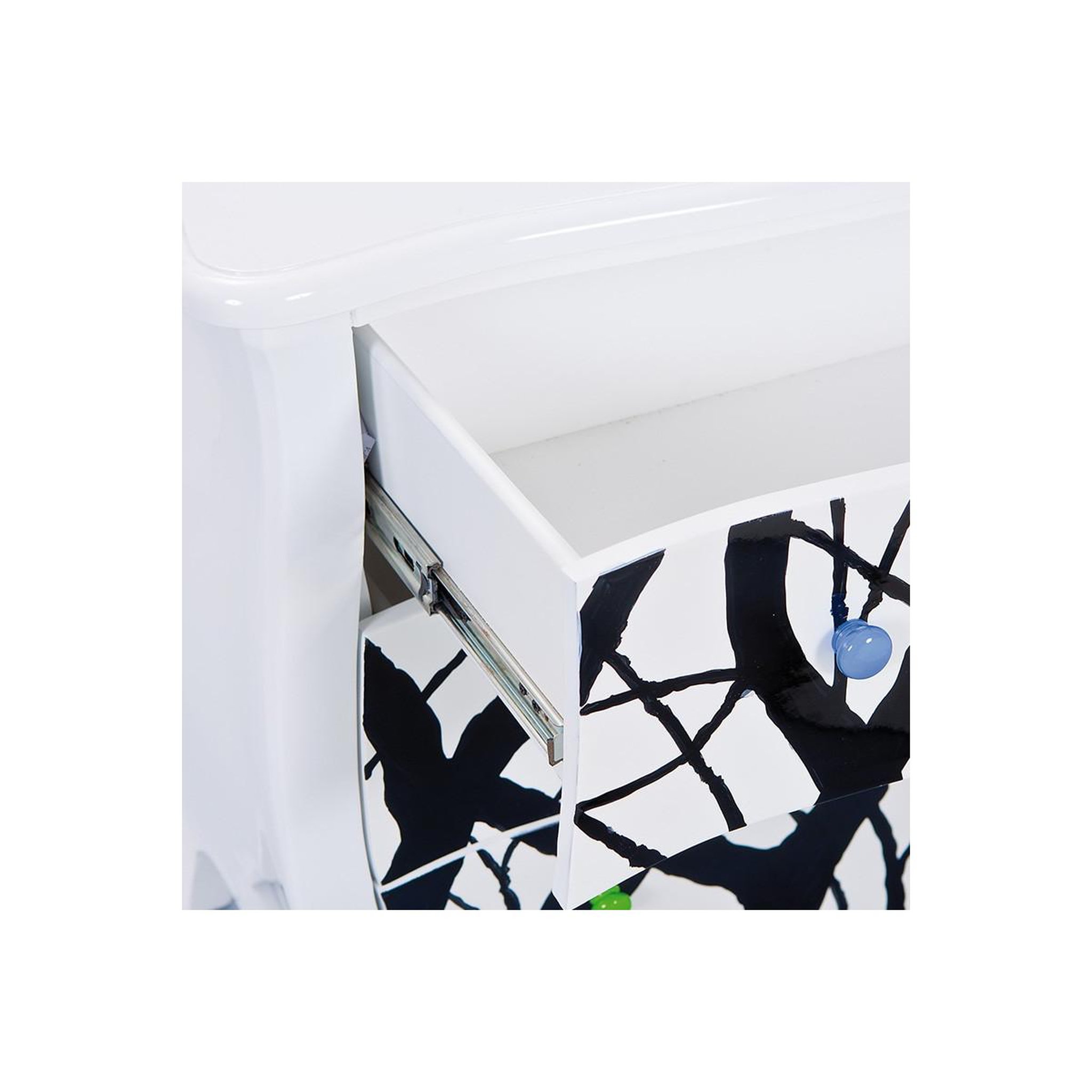 Voir la diapositive 4 : INTERLINK Commode 3 tiroirs en bois  mozart  95cm blanc