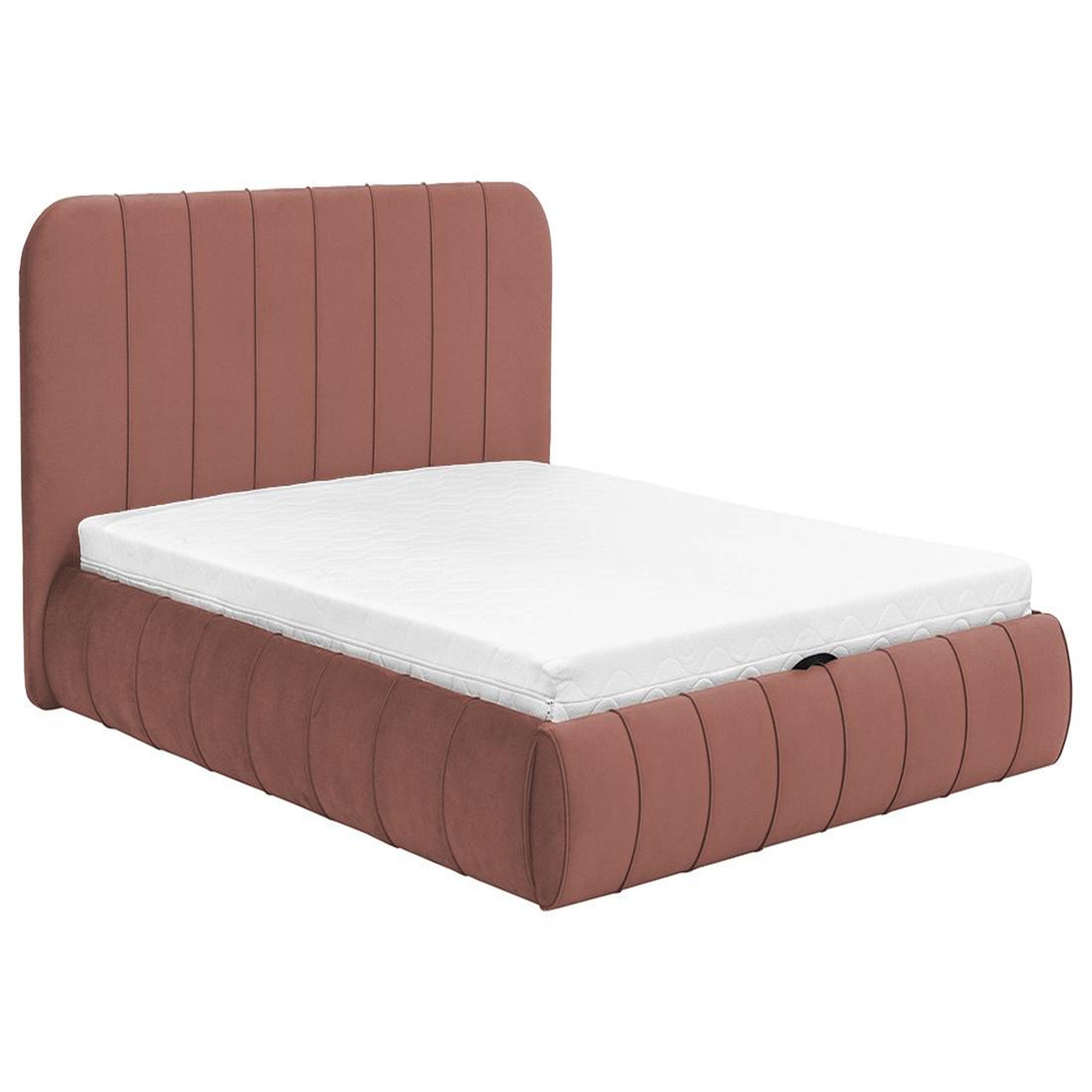 Voir la diapositive 1 : BEST MOBILIER Elsa - lit coffre - 160x200 cm - en velours - sommier inclus