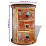 Voir la diapositive 6 : VIDAXL Armoire avec 3 tiroirs Bois de recuperation massif