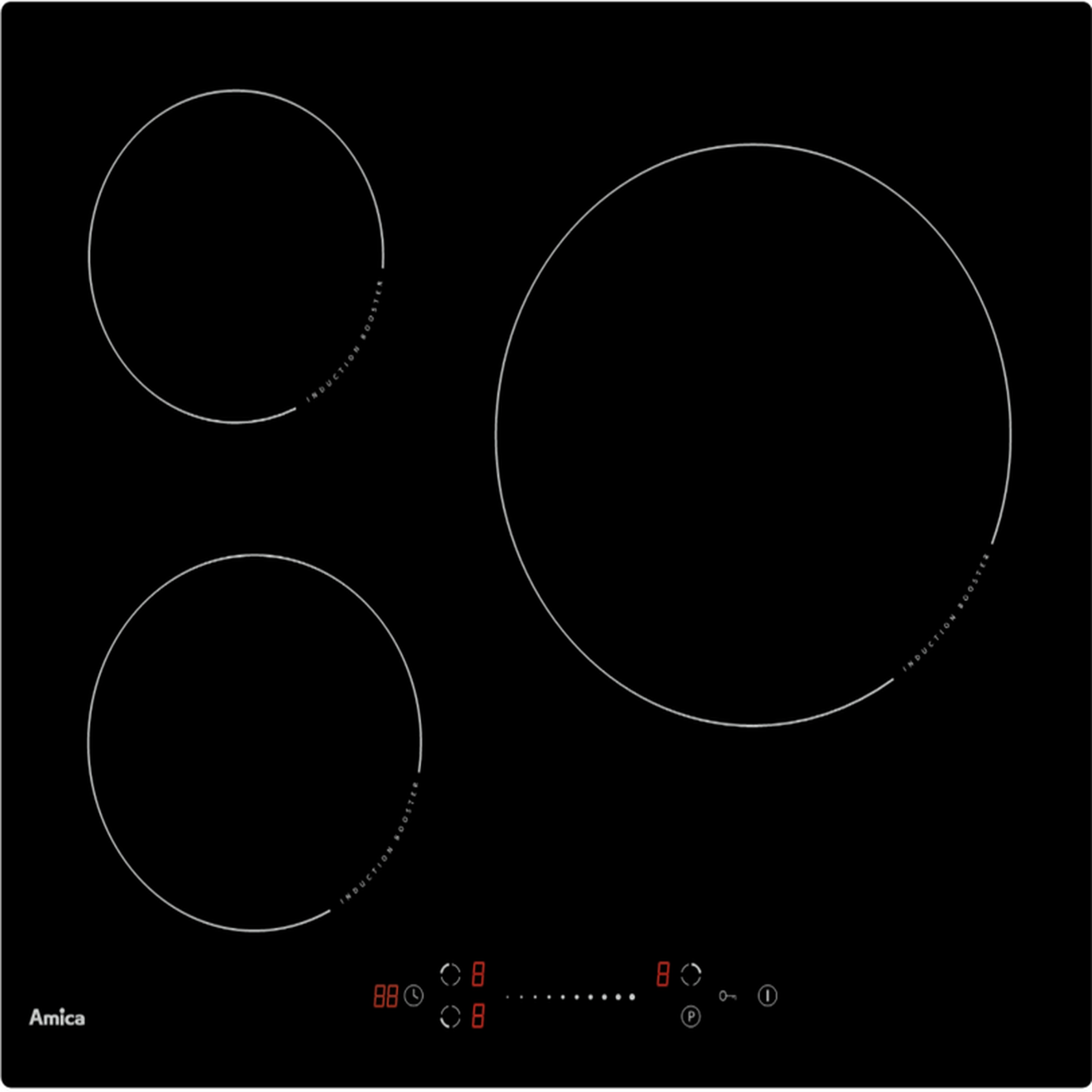 Amica Table de cuisson à induction 60cm 3feux 7000w - GP371