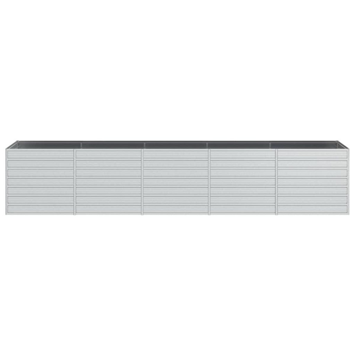 VIDAXL Lit sureleve de jardin 400x80x77 cm Acier galvanise Argente