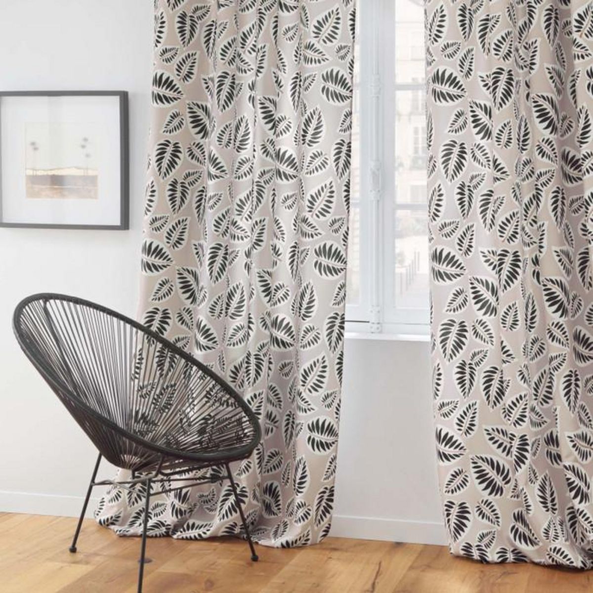 Paris Prix Rideau à Œillets Imprimé  Alma  140x260cm Noir