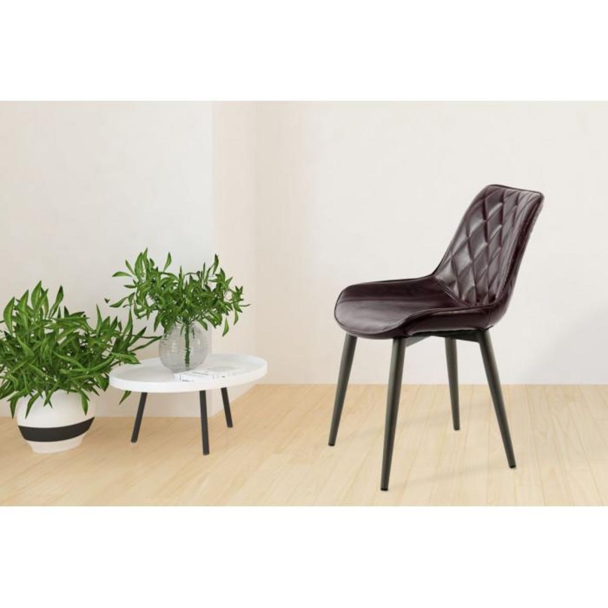 Paris Prix Lot de 2 Chaises Design  Cecil  81cm Violet Foncé