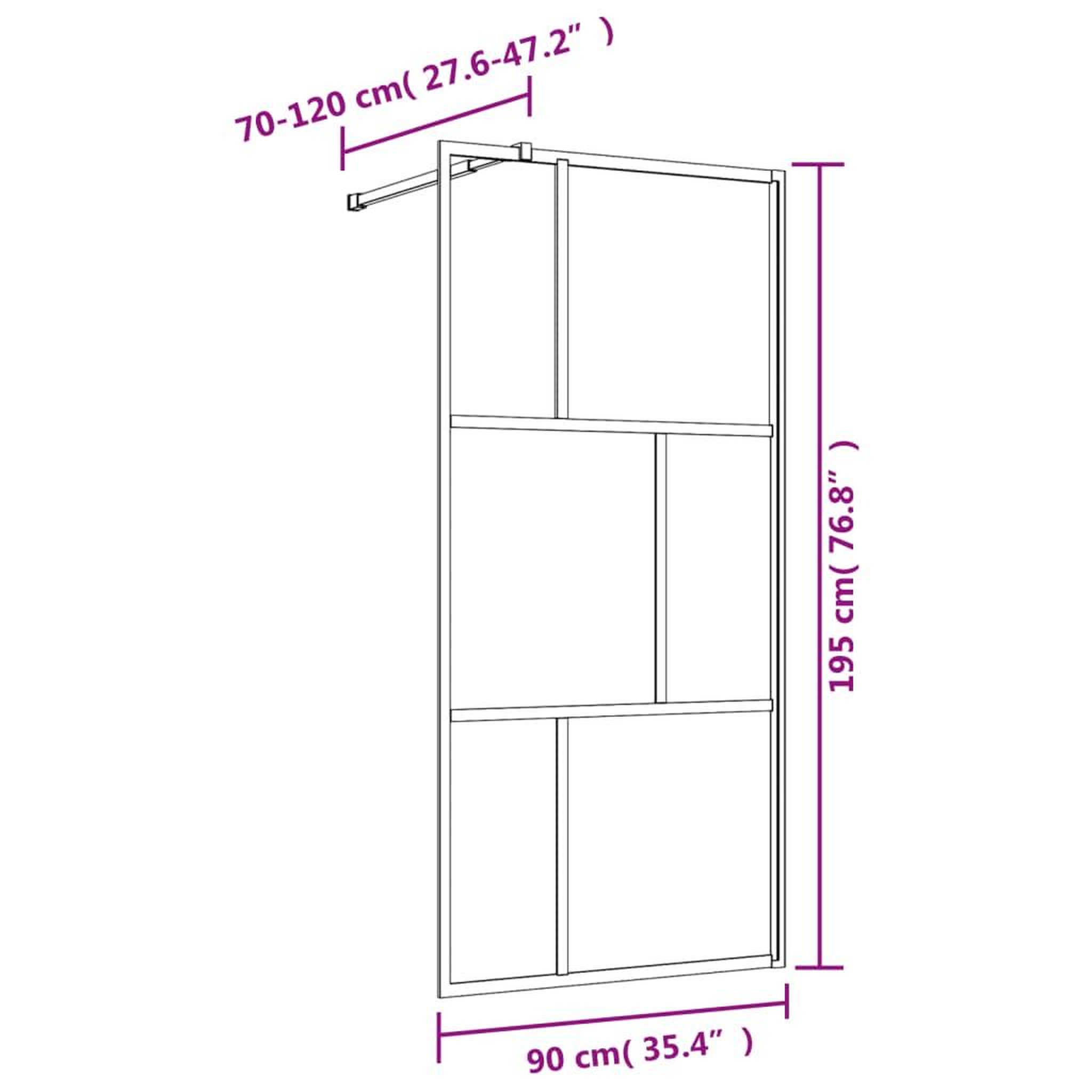 Voir la diapositive 6 : VIDAXL Paroi de douche avec verre ESG transparent dore 90x195 cm