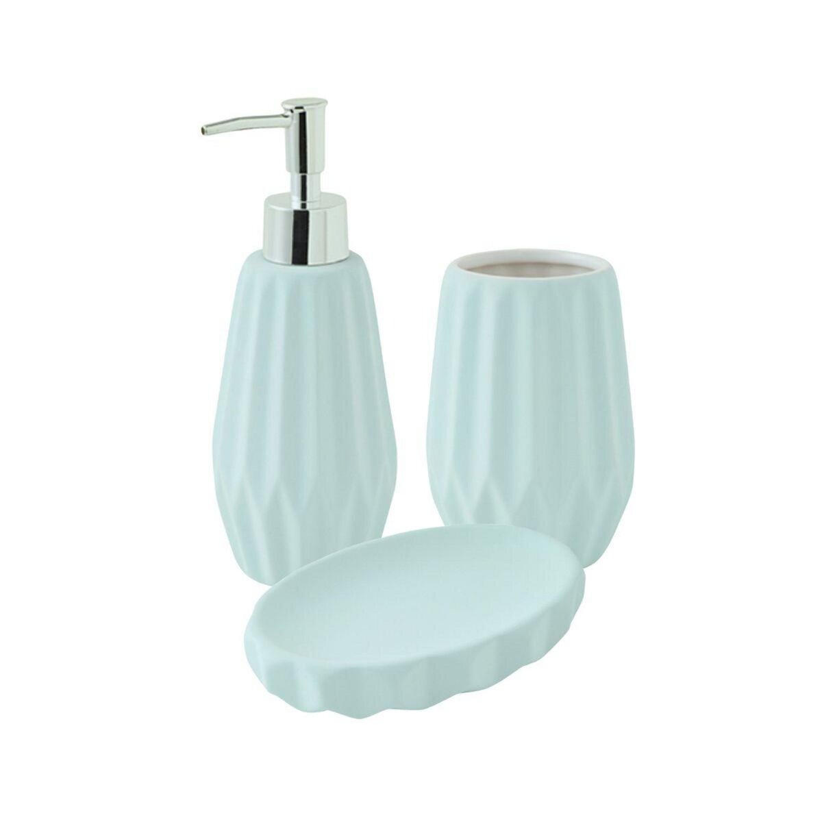 GUY LEVASSEUR Set salle de bain à relief 3 pièces céramique