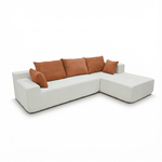 COCO LIVING Coco Living Canapé Luna 3 places - Angle à droite. Coloris disponibles : Bicolore, Blanc, Vert, Orange, Marron