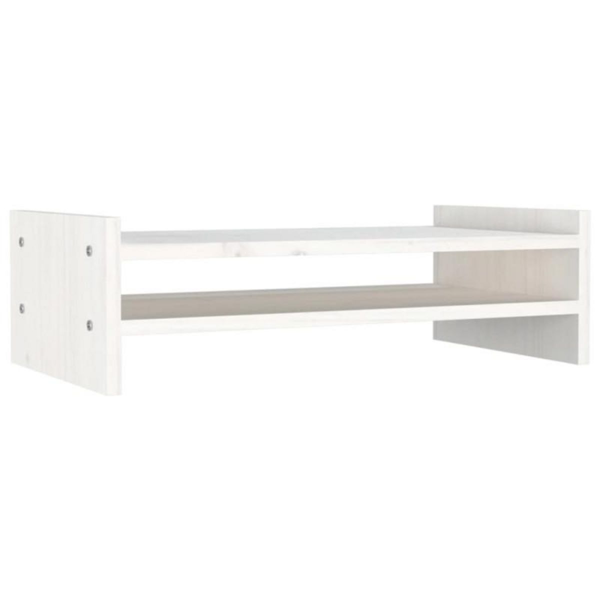 VIDAXL Support de moniteur Blanc 50x27x15 cm Bois de pin solide