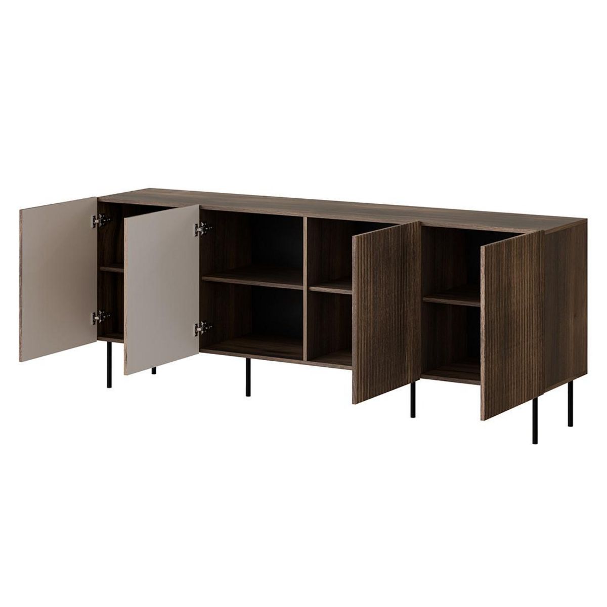 BEST MOBILIER Franco - buffet bas - effet bois - 200 cm